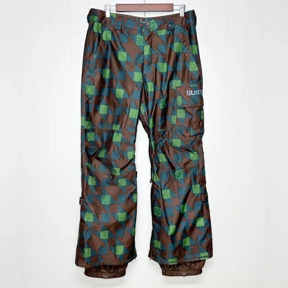 Burton DryRide Poacher Snowbaord Ski Pants Brown Green Checkered Size Small